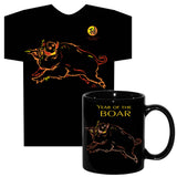 Asian Oriental Chinese Zodiac Animal Sign T-SHIRT AND COFFEE MUG GIFT SET with Greeting Card