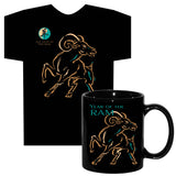 Asian Oriental Chinese Zodiac Animal Sign T-SHIRT AND COFFEE MUG GIFT SET with Greeting Card