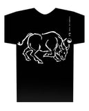 Chinese Year of the Ox Black t-shirt Hi-NRG Design. Birth Years: 1937, 49, 61, 73, 85, 97, 2009, 2021  FREE GREETING CARD W/ORDER