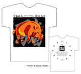 Year of the Boar (Year of the Pig) Classic white t-shirt Birth Years 1935, 47, 59, 71, 83, 95, 07, 2019 FREE GREETING CARD W/ORDER