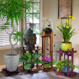 Z Wood Plant Stand "Tranquility Stand" Dual 10" circular platforms for Plants, Terrariums and Aquarium Bowls