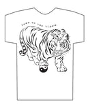 Year of the Tiger, Hi-NRG White t-shirt Birth Years: 1938, 50, 62, 74, 86, 98, 2010, 2022 FREE GREETING CARD W/ORDER