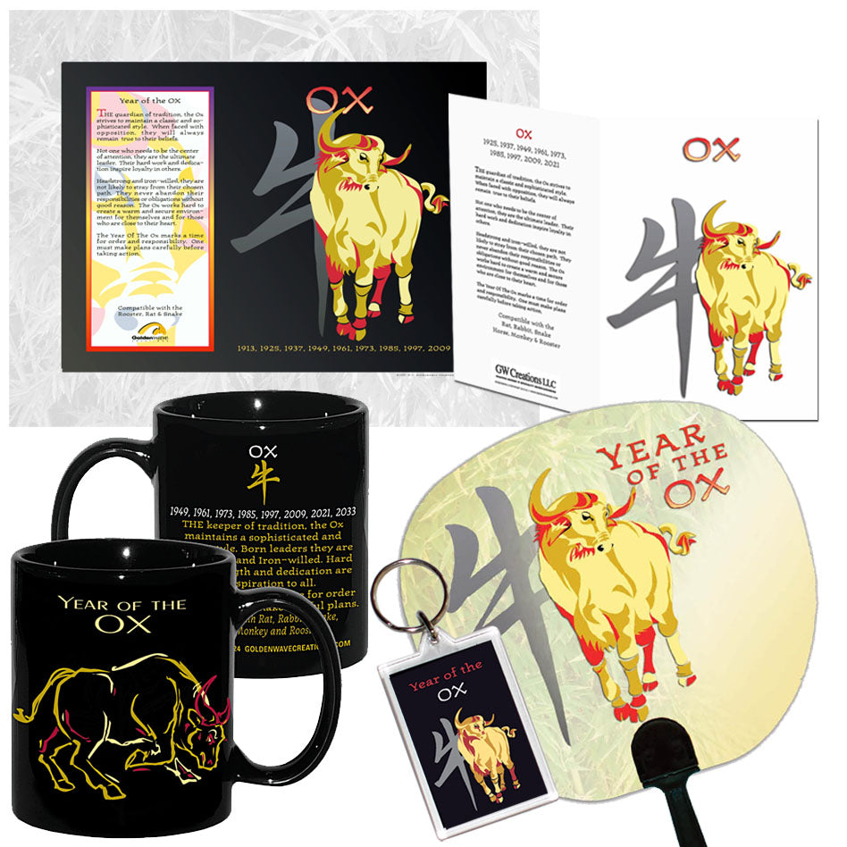 Year of the OX Asian Chinese Oriental Zodiac Horoscope 6 pc. COMBO GIFT SET