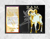 Year of the RAM (goat) Asian Chinese Oriental Zodiac Chinese Lunar New Year 6 pc. COMBO GIFT SET
