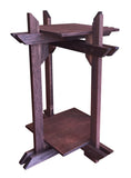 Wood Plant Stand "Tranquility Stand" Dual 10" circular platforms for Plants, Terrariums and Aquarium Bowls