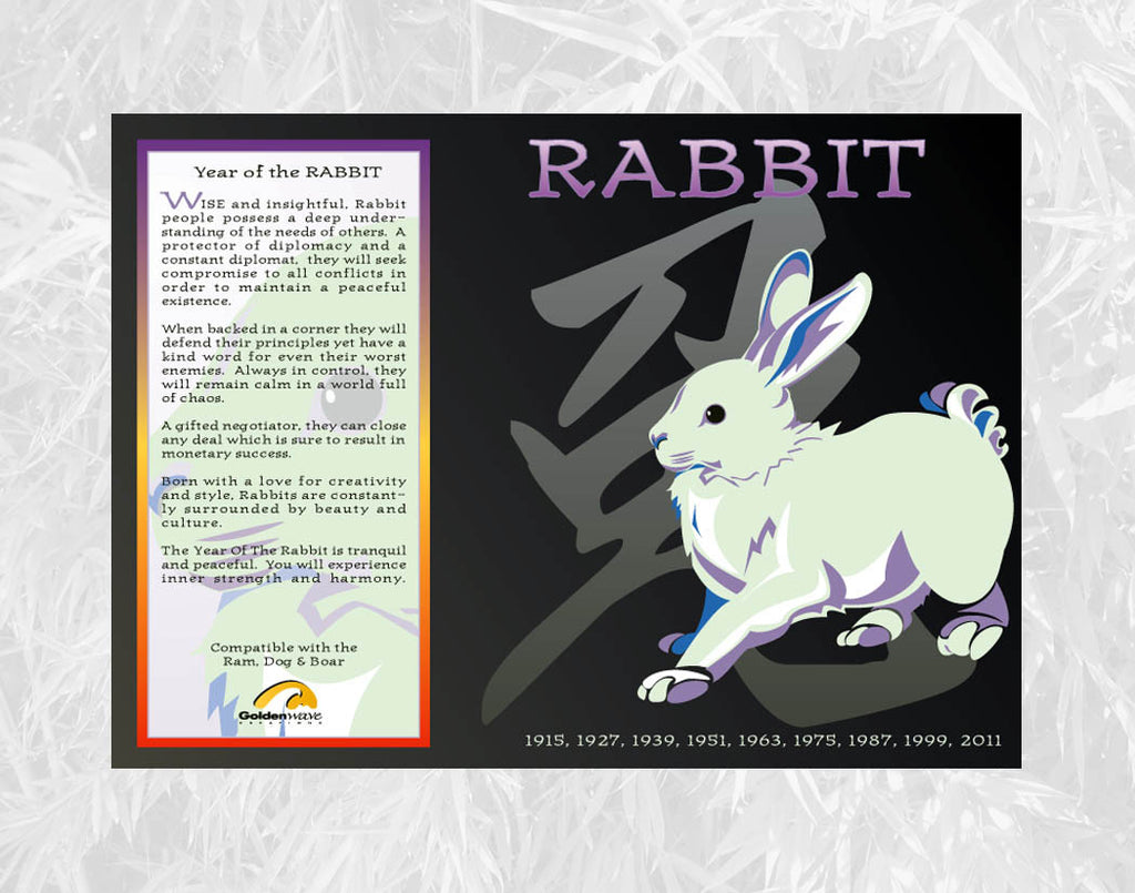 Year of the Rabbit Individual Poster Birth Years: 1927, 39, 51, 63, 75, 87, 99, 2011
