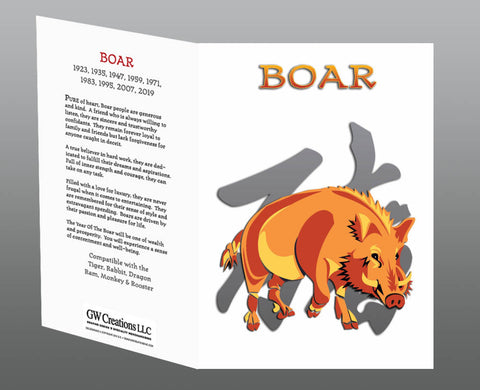 Year of the BOAR (Pig) Asian Oriental Chinese Classic Zodiac 6 pc. COMBO GIFT SET
