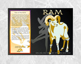 Asian Oriental Chinese Zodiac Posters COMPLETE SET all 12 Matt Framed 11" x 14" Posters