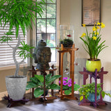 Wood Plant Stand "Tranquility Stand" Dual 10" circular platforms for Plants, Terrariums and Aquarium Bowls