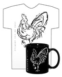 Year of the ROOSTER Hi NRG White 100% preshrunk cotton shirt and 11oz black coffee mug combo