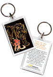 Year of the Tiger Asian Oriental Chinese 2 pk Keyrings Birth Years: 1938, 50, 62, 74, 86, 98,10, 2022